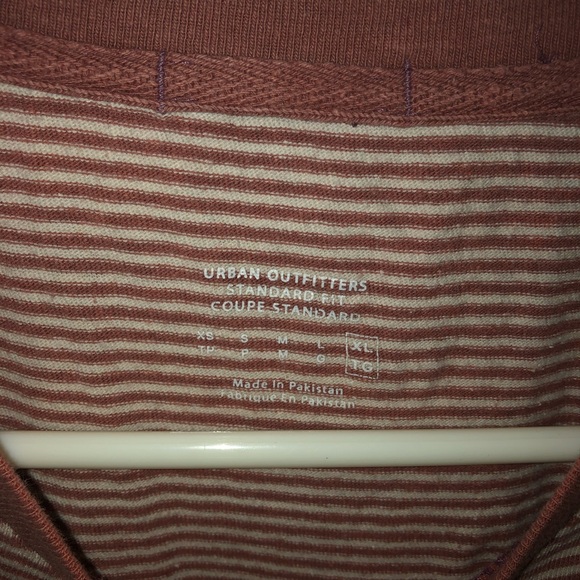 Urban Outfitters Men’s Maroon Striped Tee - Picture 3 of 3